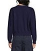 Current Air Embroidered Nautical Icons Round Neck Long Sleeve Button Front Cardigan - Image 3