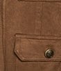 Current Air Faux Suede Round Neck Long Sleeve Button Front Jacket - Image 4