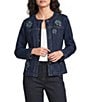 Current Air Floral Embroidered Denim Jacket - Image 1