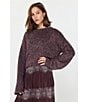 Current Air Fuzzy Lurex Bell Sleeve Boxy Sweater, Color:Berry - Image 5