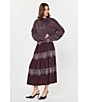 Current Air Fuzzy Lurex Bell Sleeve Boxy Sweater, Color:Berry - Image 7