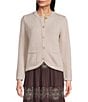 Current Air Knit Crew Neck Long Sleeve Button Front Cardigan - Image 2