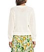 Current Air Lemon Patch Crew Neck Long Sleeve Button Front Cardigan - Image 2