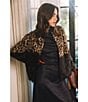 Current Air Leopard Faux Fur Round Neck Long Sleeve Pullover Jacket - Image 5
