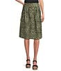 Current Air Leopard Print A-Line Skirt, Color:Olive Green Leopard - Image 1