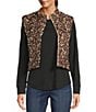 Current Air Leopard Print Textured High Neck Boxy Vest, Color:Brown Leopard - Image 1