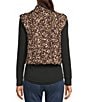 Current Air Leopard Print Textured High Neck Boxy Vest, Color:Brown Leopard - Image 3