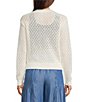 Current Air Open Stitch Applique Button Front Cardigan, Color:Ivory - Image 2