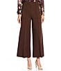 Current Air Ponte High Rise Flared Wide Leg Pants, Color:Brown - Image 1