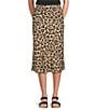 Current Air Rhinestone Leopard A-Line Midi Skirt, Color:Brown Leopard - Image 1