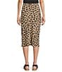 Current Air Rhinestone Leopard A-Line Midi Skirt, Color:Brown Leopard - Image 2