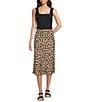 Current Air Rhinestone Leopard A-Line Midi Skirt, Color:Brown Leopard - Image 3