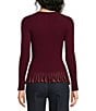 Current Air Ribbed Knit Crew Neck Long Sleeve Fitted Sweater Top - Image 2