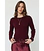 Current Air Ribbed Knit Crew Neck Long Sleeve Fitted Sweater Top - Image 5
