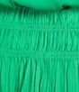 Current Air Ruffle Split Neck Flutter Sleeve Smocked Waist Mini Dress, Color:Spring Green - Image 3