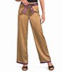 Current Air Satin Polka Dot Print Flat Front Wide Leg Ankle Length Pants - Image 1