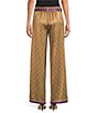 Current Air Satin Polka Dot Print Flat Front Wide Leg Ankle Length Pants - Image 2