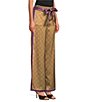 Current Air Satin Polka Dot Print Flat Front Wide Leg Ankle Length Pants - Image 3