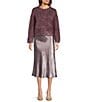 Current Air Satin Shine Pull-On Midi Skirt, Color:Mauve Brown - Image 3