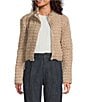 Current Air Textured High Neckline Long Sleeve Zip Front Boxy Jacket - Image 1