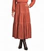 Current Air Tiered A-Line Pull-On Midi Skirt - Image 1