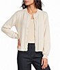 Current Air Woven Crew Neck Long Sleeve Sweater Cardigan - Image 1