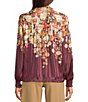 Current Air Woven Floral Print Split V-Neck Long Sleeve Blouse - Image 2