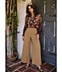 Current Air Woven Floral Print Split V-Neck Long Sleeve Blouse - Image 4