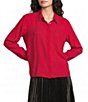 Current Air Woven Georgette Chiffon Point Collar Long Sleeve Button Down Shirt - Image 1