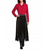 Current Air Woven Georgette Chiffon Point Collar Long Sleeve Button Down Shirt - Image 3