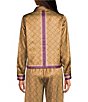 Current Air Woven Satin Polka Dot Print Point Collar Button Down Cape Coordinating Blouse - Image 3