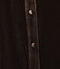 Current Air Woven Velvet Point Collar 3/4 Sleeve Front Button Down Blouse - Image 4