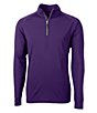 Color:College Purple - Image 1 - Adapt Eco Knit Long-Sleeve Quarter-Zip Pullover