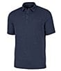 Color:Liberty Navy Heather - Image 1 - Advantage Short-Sleeve Tri-Blend Jersey Polo Shirt
