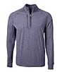 Color:Navy Blue Heather - Image 1 - Big & Tall Adapt Eco Knit Heather Quarter-Zip Pullover