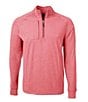 Color:Cardinal Red Heather - Image 1 - Big & Tall Adapt Eco Knit Heather Quarter-Zip Pullover