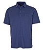 Color:Tour Blue Heather - Image 1 - Big & Tall Advantage Tri-Blend Jersey Pocket Performance Stretch Short-Sleeve Polo Shirt