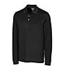 Cutter & Buck Big & Tall Advantage Tri-Blend Pique Performance Stretch Long-Sleeve Polo Shirt, Color:Black - Image 1