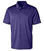 Color:College Purple - Image 1 - Big & Tall Prospect Textured Performance Stretch Short-Sleeve Polo Shirt