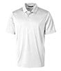 Color:White - Image 1 - Big & Tall Prospect Textured Performance Stretch Short-Sleeve Polo Shirt