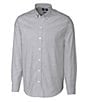 Color:Charcoal - Image 1 - Big & Tall Stripe Stretch Oxford Long-Sleeve Woven Shirt