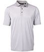 Color:Polished/White - Image 1 - Big & Tall Virtue Eco Pique Micro Stripe Short Sleeve Polo Shirt
