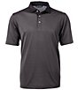 Color:Black/Elemental Grey - Image 1 - Big & Tall Virtue Eco Pique Micro Stripe Short Sleeve Polo Shirt