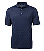 Color:Navy Blue - Image 1 - Big & Tall Virtue Eco Pique Tile Print Performance Stretch Short-Sleeve Polo Shirt