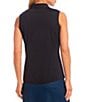 Color:Black - Image 2 - Forge Stretch Point Collar Zip Neck Sleeveless Polo Top