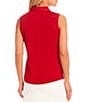 Color:Cardinal Red - Image 2 - Forge Stretch Point Collar Zip Neck Sleeveless Polo Top