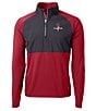 Color:Cardinal Red/Black - Image 1 - MLB Texas Rangers 2023 World Series Champions Adapt Eco Knit Stretch Hybrid Quarter-Zip Pullover
