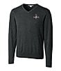 Color:Charcoal Heather - Image 1 - MLB Texas Rangers 2023 World Series Champions Lakemont Tri-Blend V-Neck Sweater