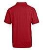 Color:Cardinal Red - Image 2 - MLB Texas Rangers 2023 World Series Champions Prospect Textured Stretch Short Sleeve Polo Shirt
