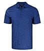Color:Navy Blue - Image 1 - Pike Eco Pebble Print Short Sleeve Polo Shirt